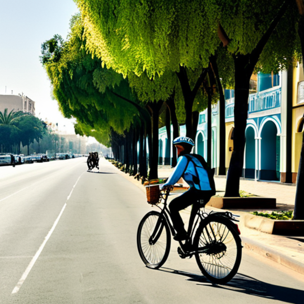 에리트레아 자전거 여행 - **Image Prompt: Asmara's Art Deco Morning Cycle**
    A solo cyclist, a person of ambiguous gender, ...