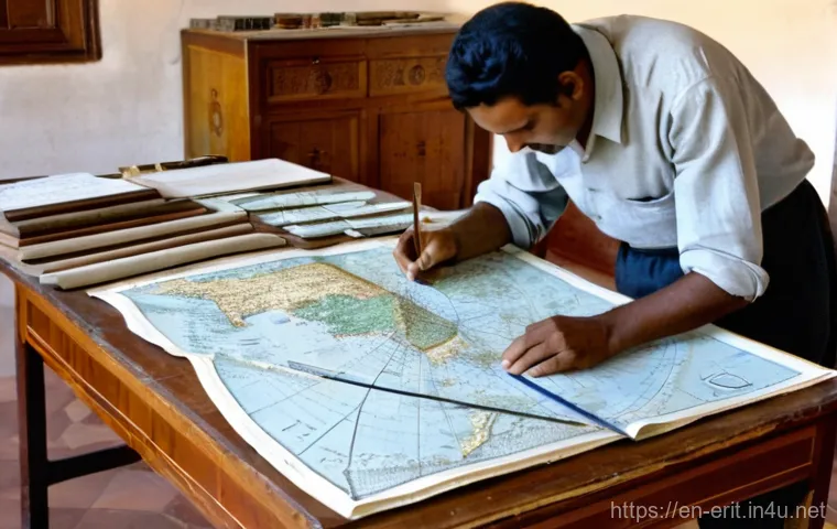 에리트레아 역사적 지도 - Ancient Red Sea Trade Routes on Parchment

"A close-up, highly detailed image of an ancient, weather...