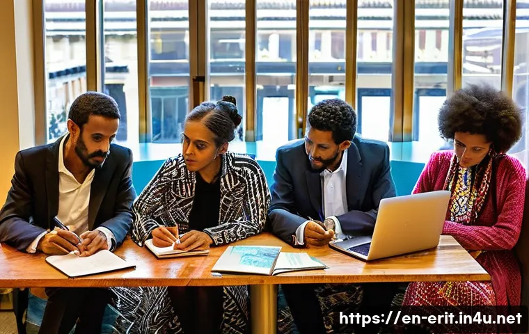 에리트레아 출신의 작가 - **A Young Eritrean Woman, Deep in Thought Amidst Nature's Resilience**
    "A portrait of a young Er...