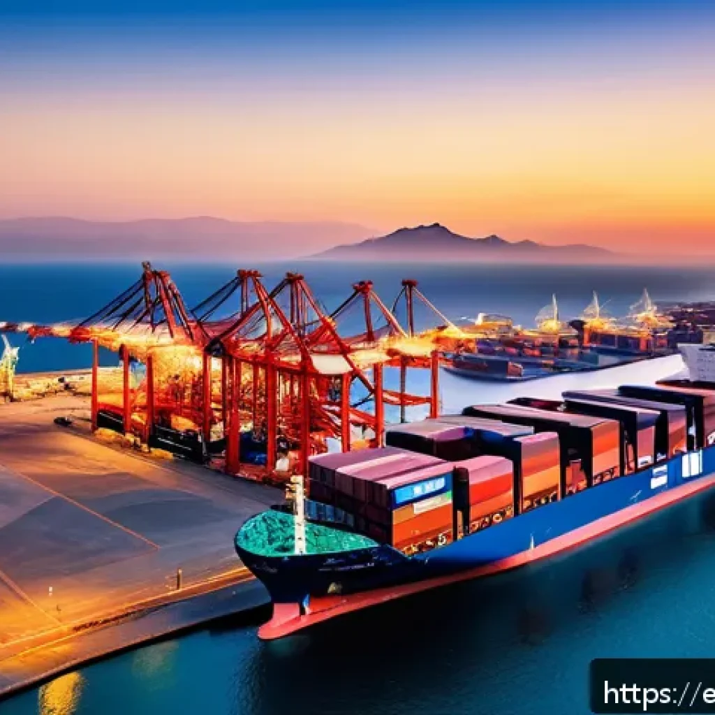 에리트레아의 주요 항구 - A high-resolution aerial view of a modern Red Sea port in Eritrea at sunset, showcasing deep-water b...