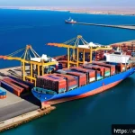 에리트레아의 수출입 품목 - A vibrant aerial view of the port of Massawa in Eritrea, showcasing modernized cargo handling facili...